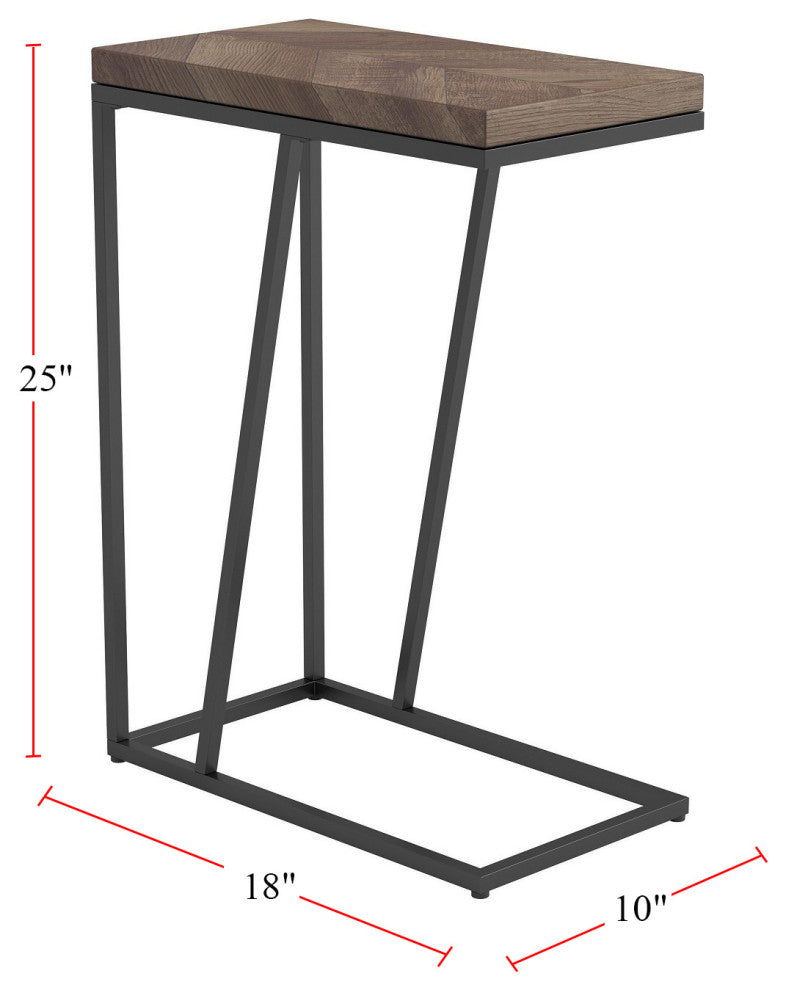 Rectangular Accent Table, Rustic Tobacco and Sandy Black