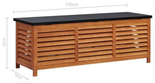 vidaXL Patio Storage Box Entryway Outdoor Storage Chest Solid Wood Eucalyptus