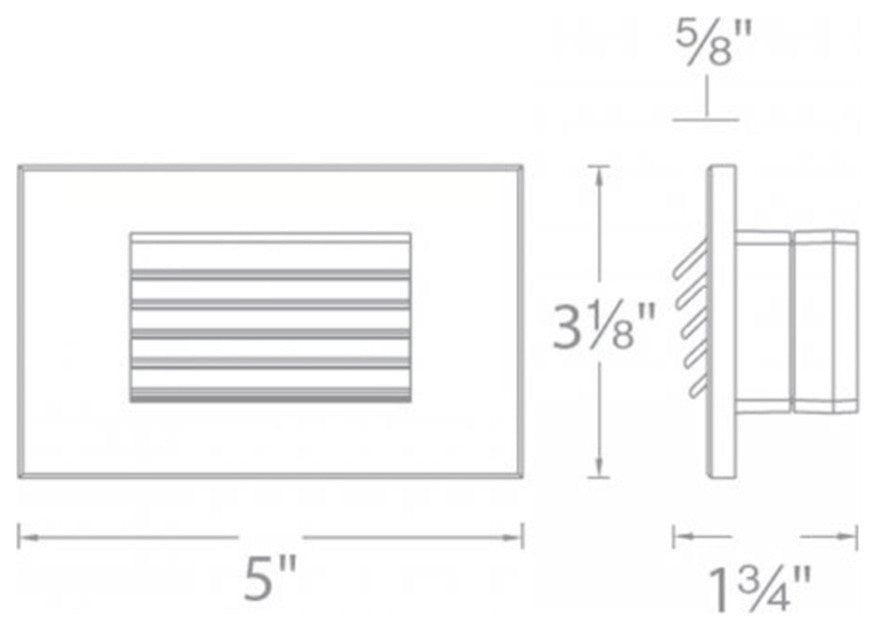 LED Horizontal Louvered Step and Wall Light, Bronze