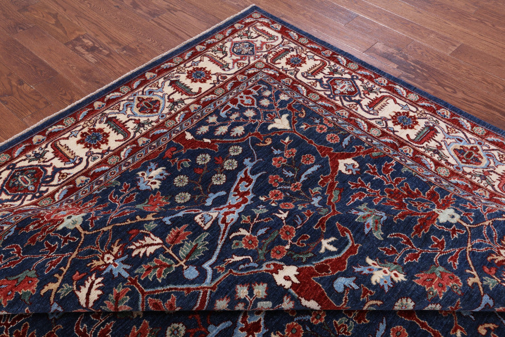 9' 2" X 11' 8" Handmade Persian Fine Serapi Wool Rug - Q13751