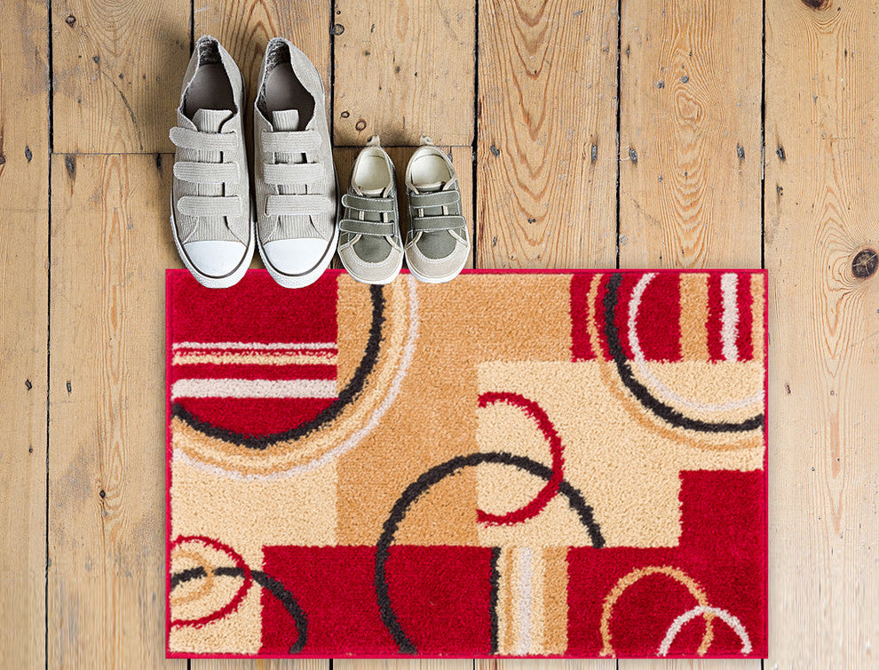 Well Woven Mystic Boombastic Modern Trellis Red 2''x3'' Area Rug
