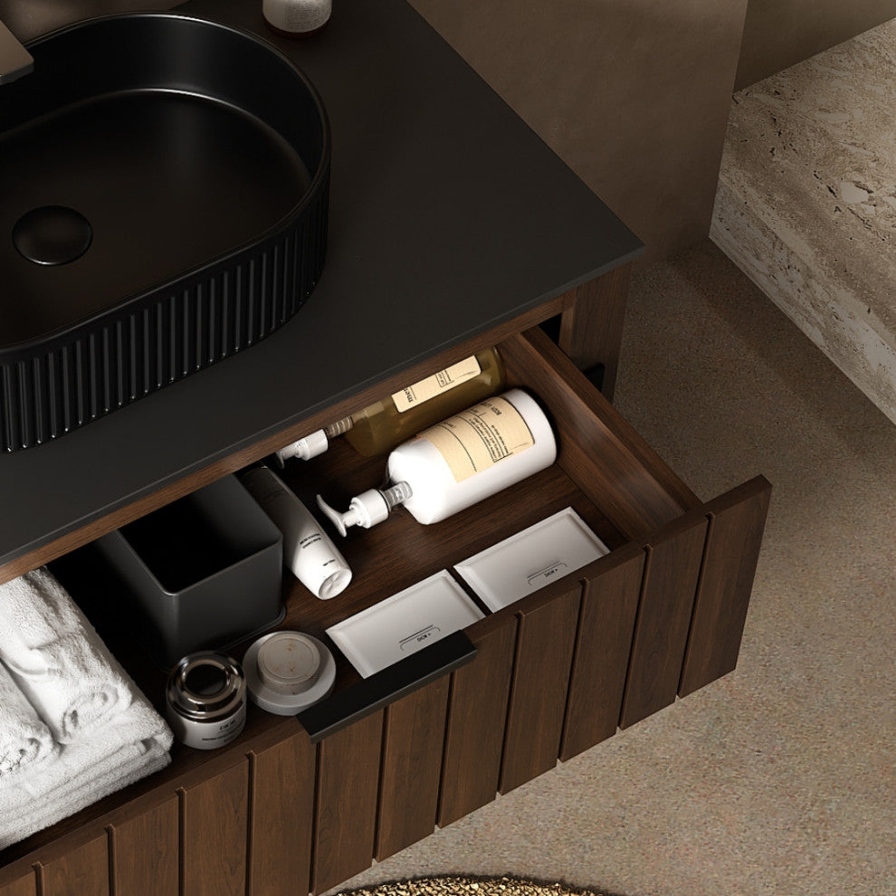 Freestanding Striped Design Bathroom Storage Cabinet