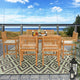 7 Piece Teak Elzas 63" Rect Bistro Counter Set, 6 Counter Stools, Arms