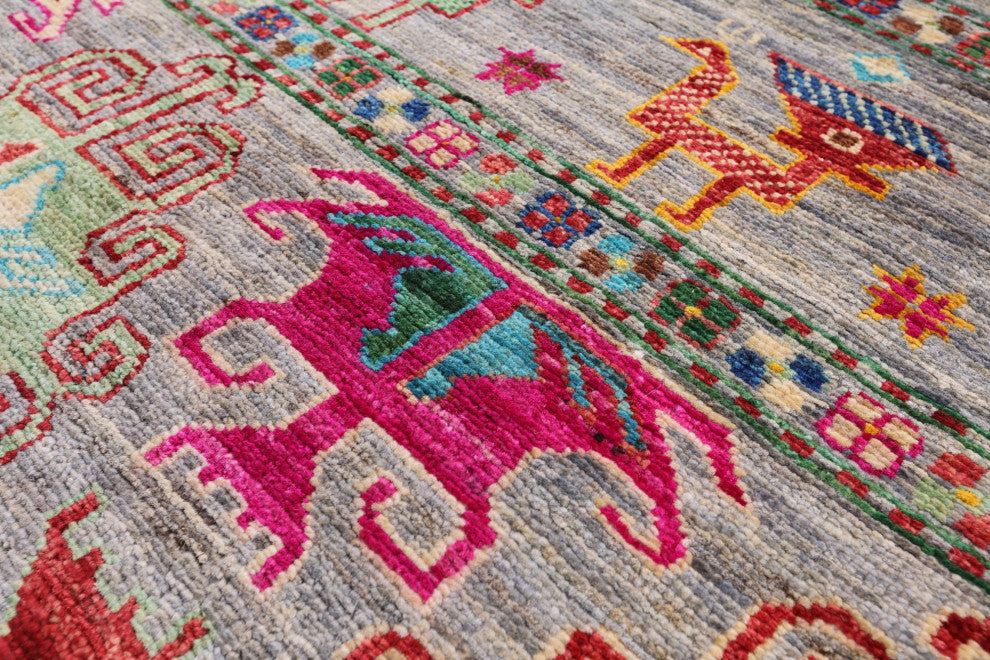 5' 0" X 7' 0" Persian Gabbeh Tribal Handmade Rug - Q12312