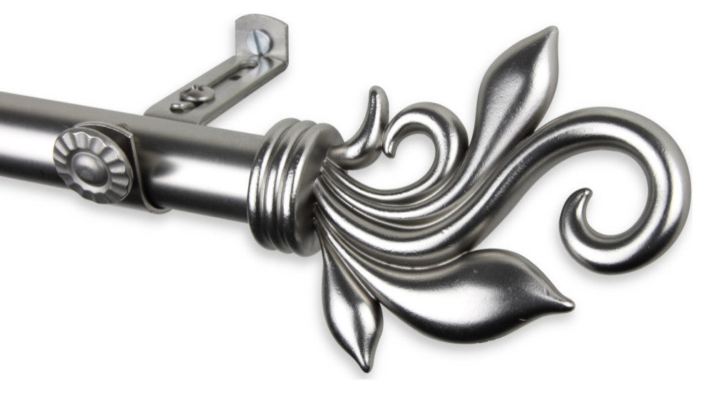 Micah Curtain Rod 3/4" Dia. 66-120", Satin Nickel