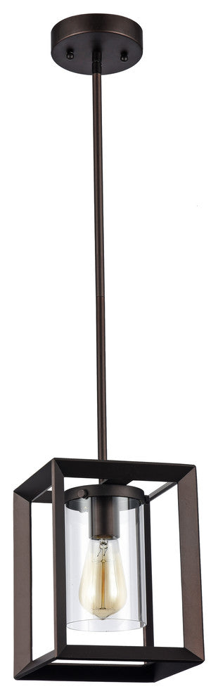 IRONCLAD, Industrial-style 1 Light Rubbed Bronze Ceiling Mini Pendant, 7" Shade