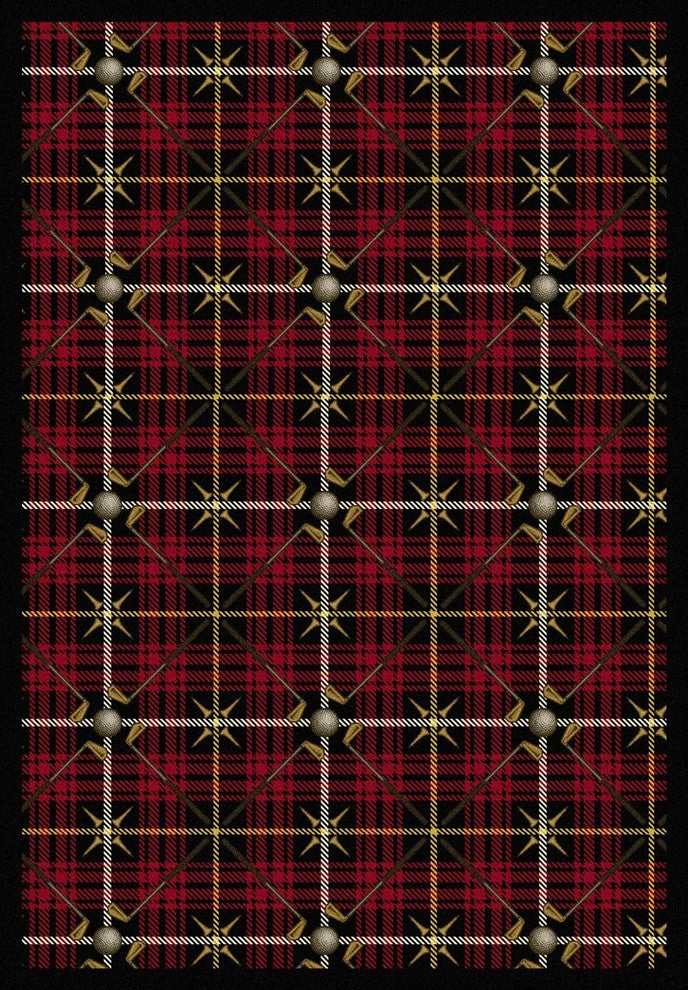 Games People Play Rug, Saint Andrews, 7'8"x10'9", Lumberjack Red