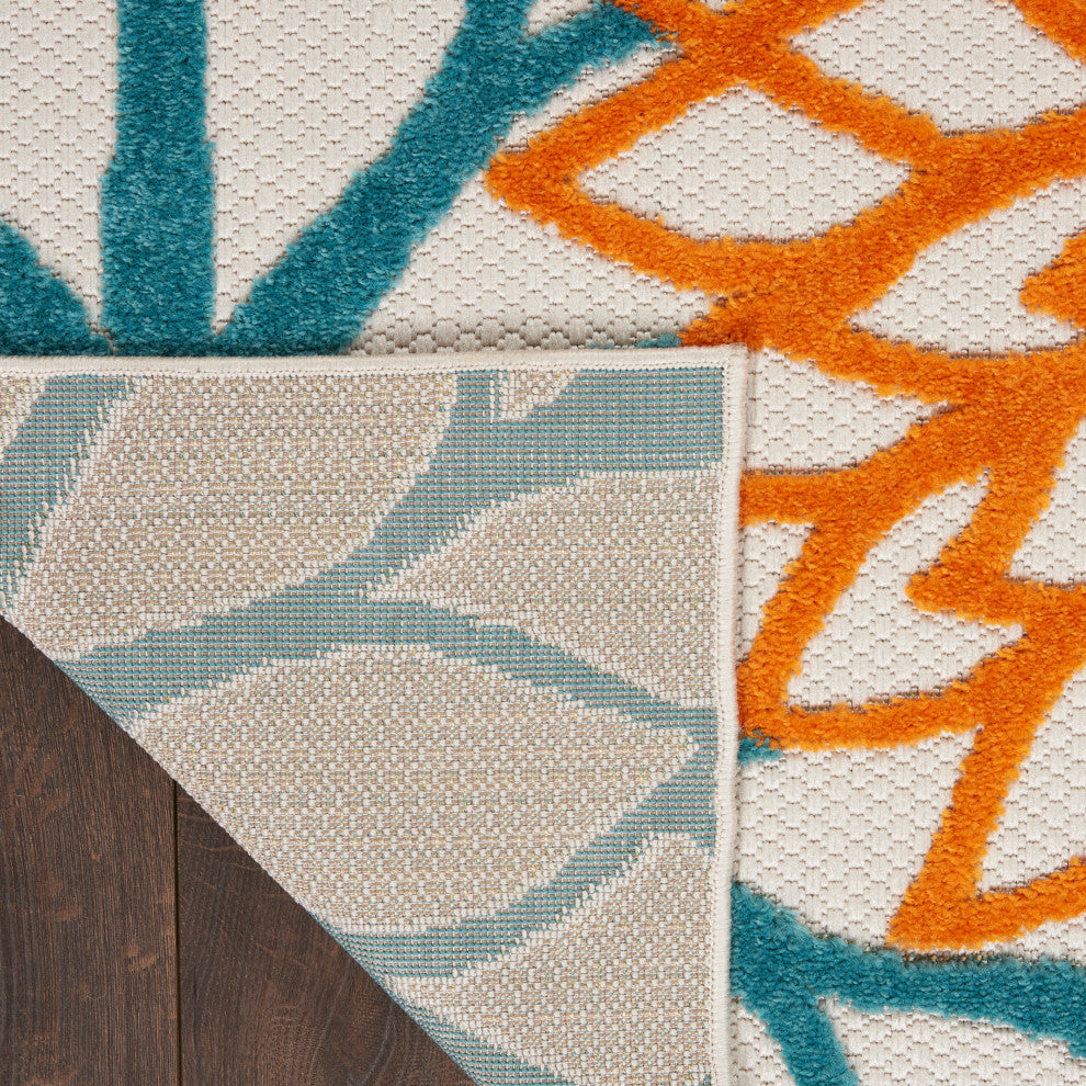 Nourison Aloha 12' x 15' Turquoise Multicolor Tropical Area Rug