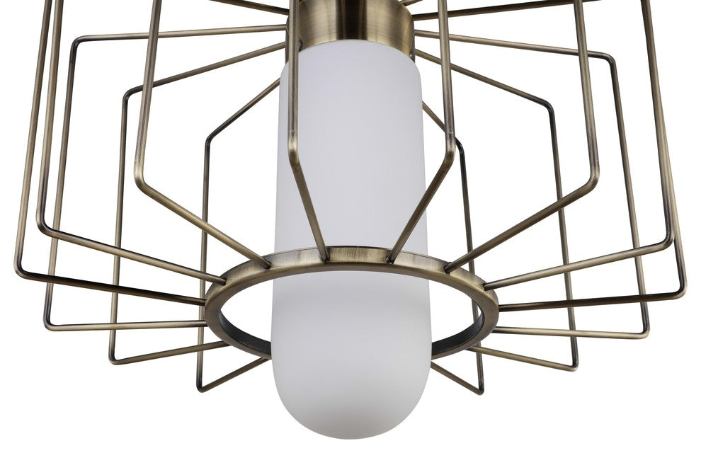 Woodbridge Lighting 19322CBRLE Tanner Drum Cage Pendant With Embedded LED