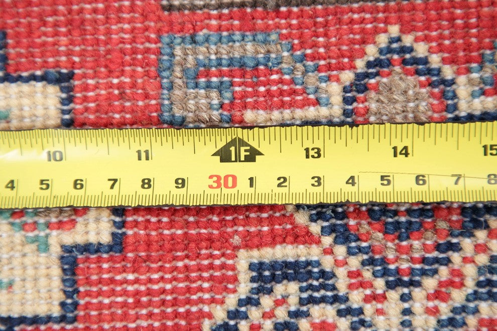 Hand-Knotted Oriental Kazak Traditional Pakistani Area Rug, Beige, 4'10"X3'1"