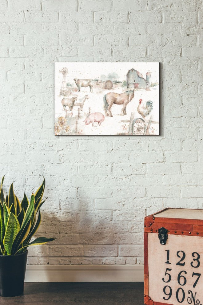 Epic Graffiti "Farm Friends XIII" by Lisa Audit, Giclee Canvas Wall Art, 18"x26"