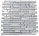 Glass Mosaic Tile White and Crackled Glass Mix White Marble Brick, 1 sheet