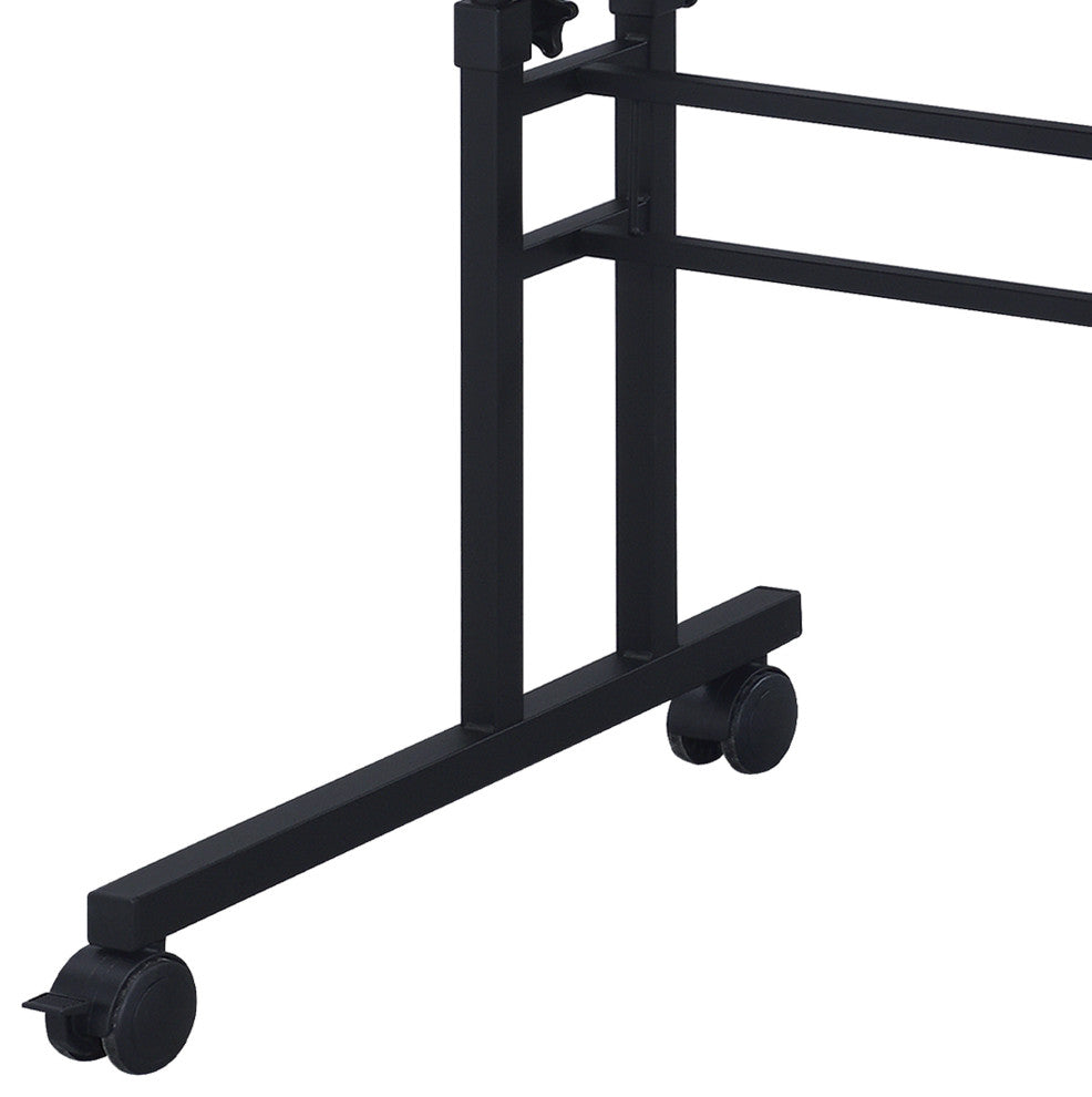 Rolling Writing Desk With Height Adjustable Desktop, Black