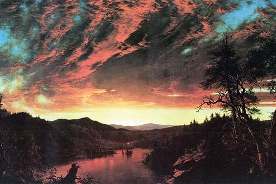 Secluded Landscape in the Sunset - Canvas Poster 20" x 30"