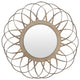Wooden Flower Shaped Round Wall Mirror