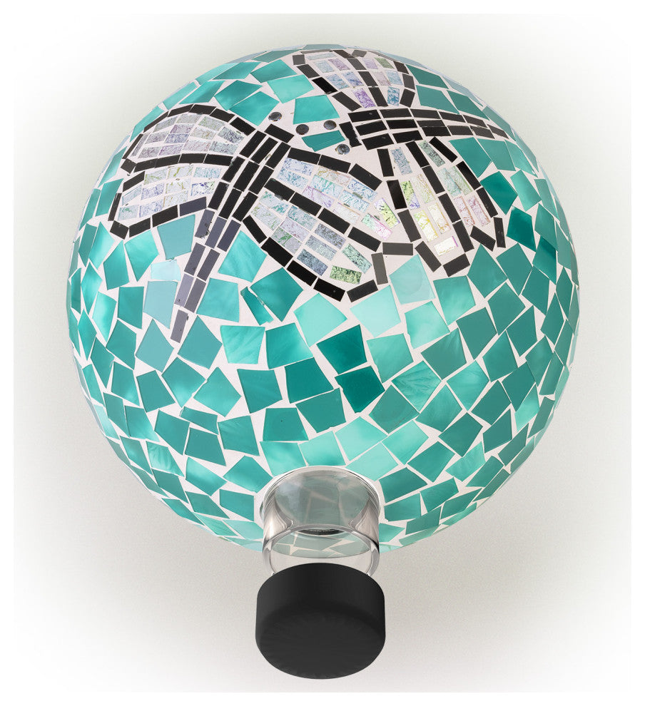 10" Mosaic Dragonfly Duo Gazing Globe