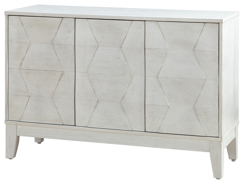 45" 3 Doors Storage, Wide Sideboard Cabinet, White