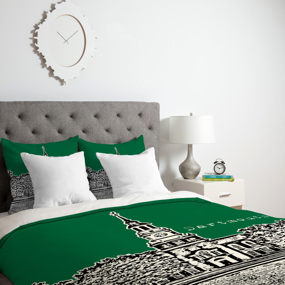 Deny Designs Bird Ave Dartmouth College Green Duvet Cover - Lightweight