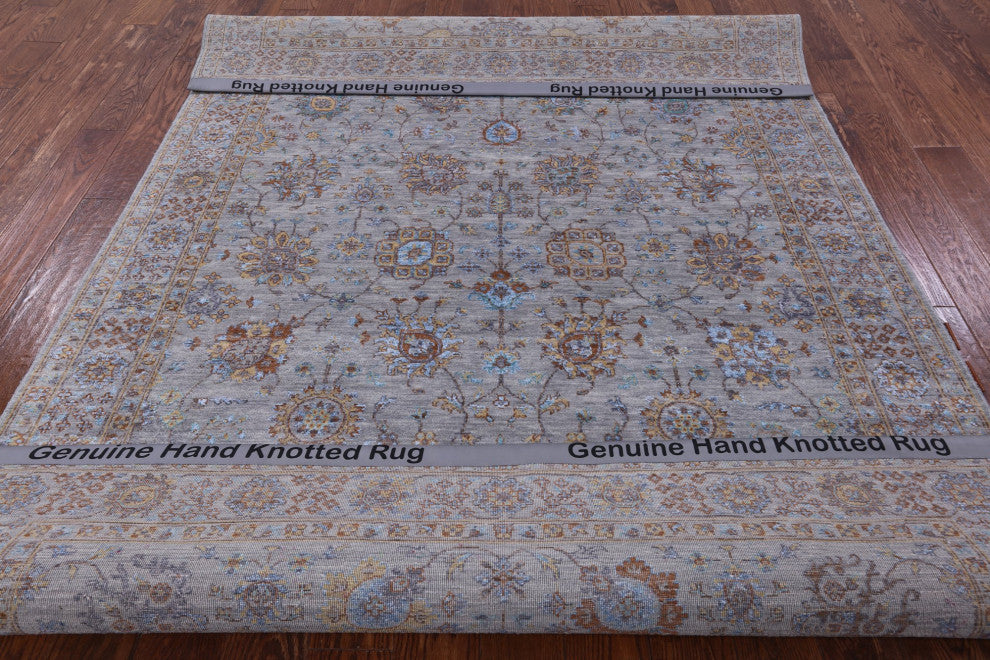Persian Wool and Silk Hand Knotted Rug 6' 0" X 9' 0" Q6944