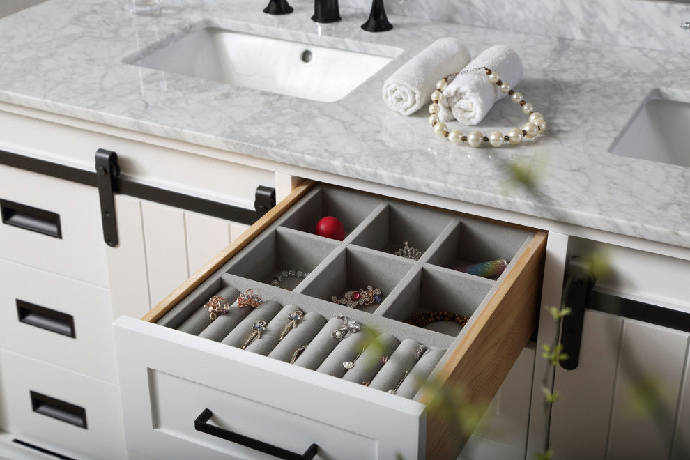 72" Ultimate Premium Chanceton Hybrid Bath and Make Up Vanity, White