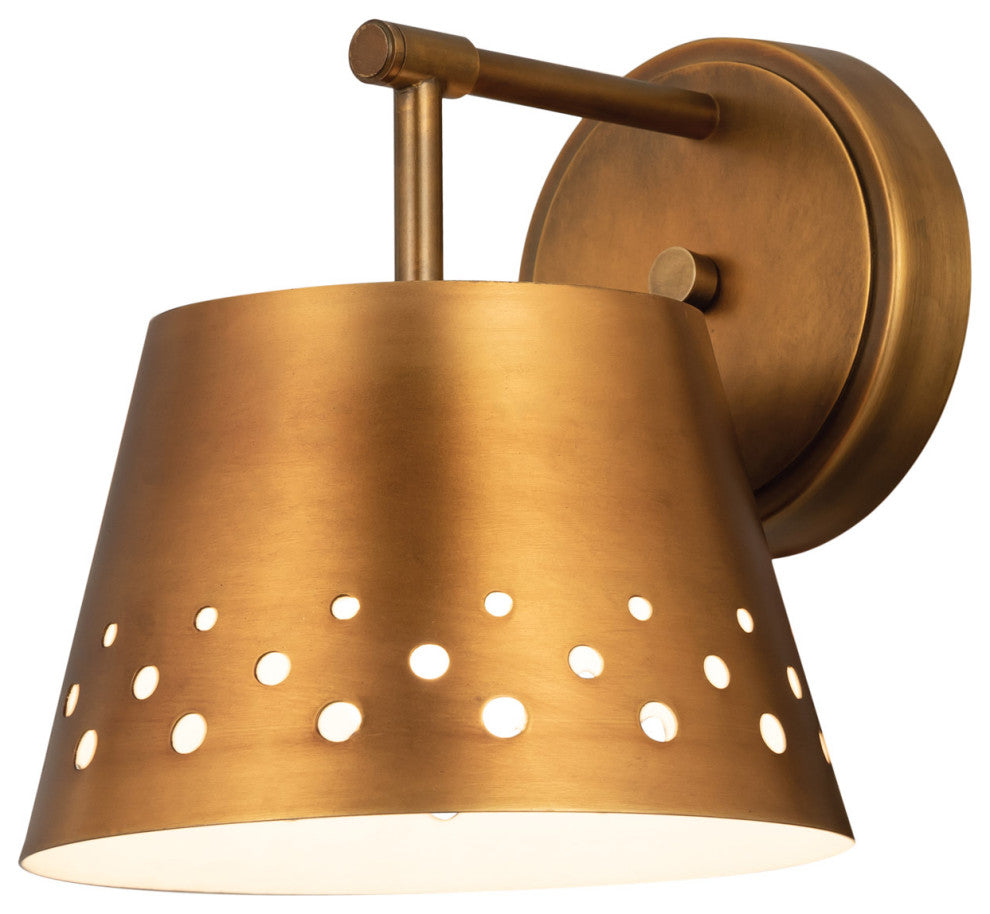 Zlite 6014-1S-RB 1-Light Wall Sconce, Rubbed Brass