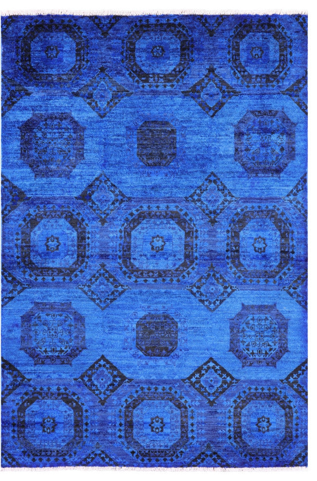 3' 11" X 5' 9" Handmade Mamluk Overdyed Full Pile Wool Rug - Q12731