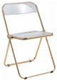 Lawrence Acrylic Folding Chair With Gold Frame, Clear