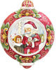 Hand Painted Santa With Boy Scenic Ornament