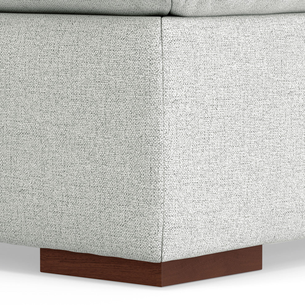 Jasmine Ottoman in Performance Fabric, Assembled, Cloud Gray