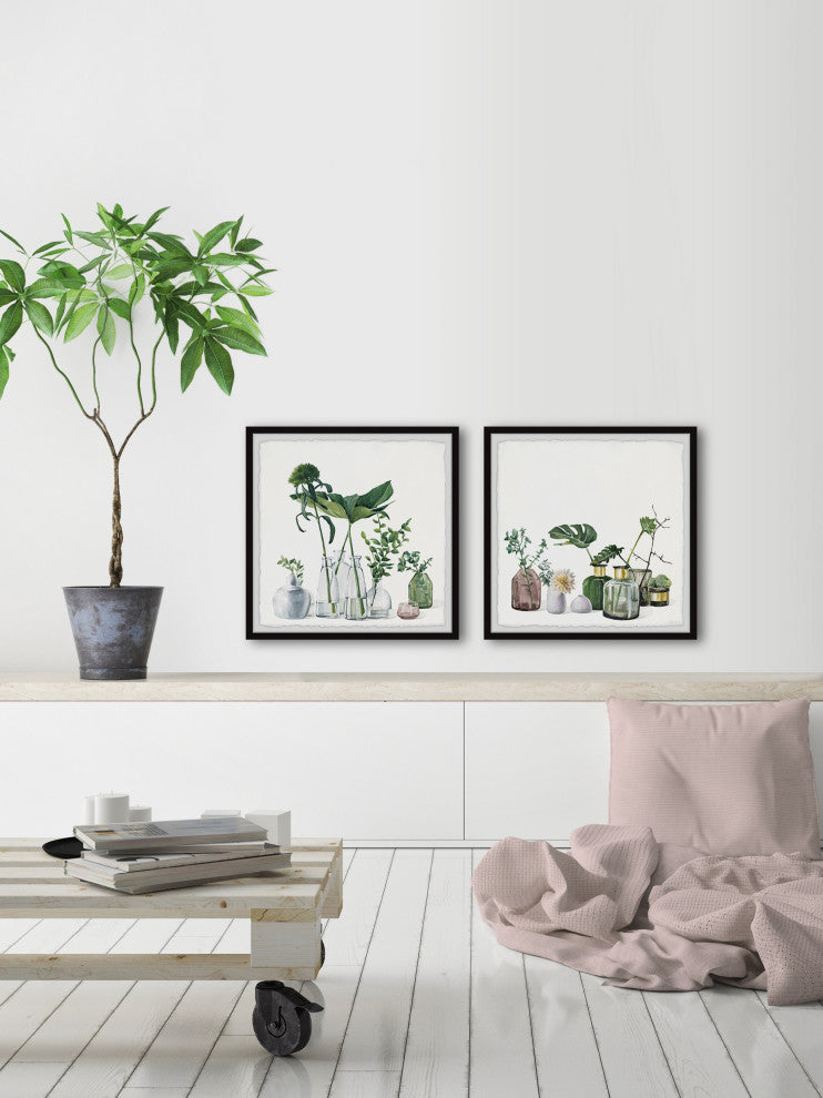 Forest on Bottles Diptych, Set of 2, 24x24 Panels