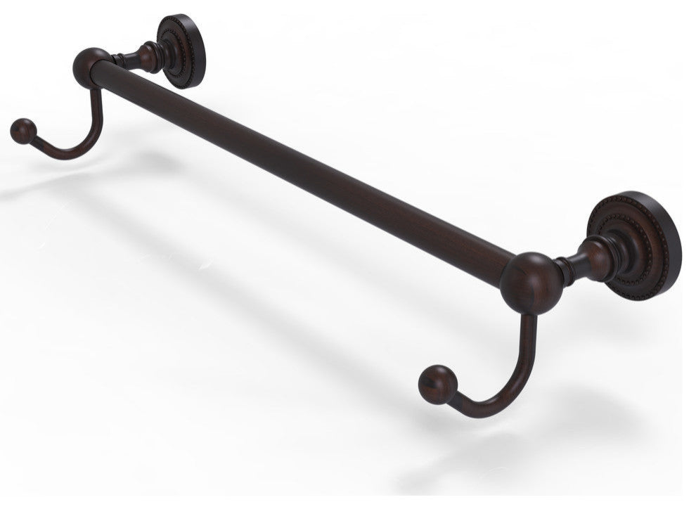 Dottingham 24" Towel Bar with Integrated Hooks, Venetian Bronze