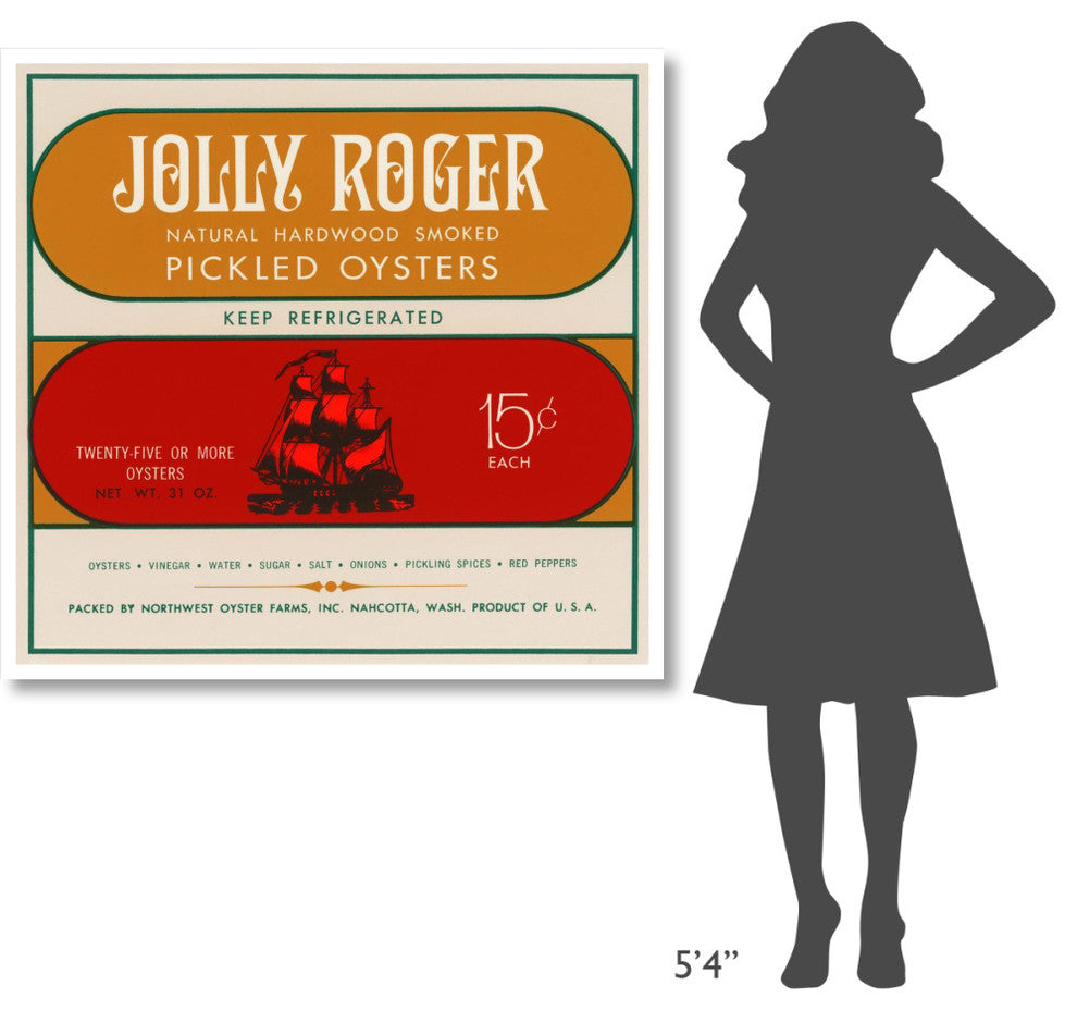 "Jolly Roger Pickled Oysters" Digital Paper Print by Retrolabel, 46"x44"