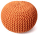 Nuloom Knitted Cotton Ling Contemporary Pouf, Orange 20"x14"