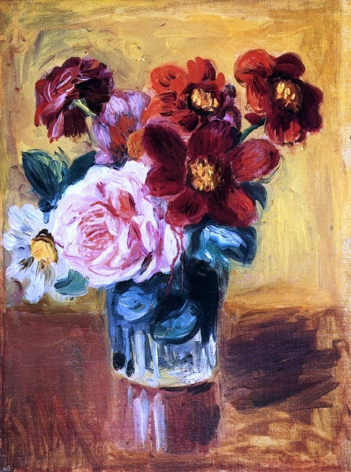 Pierre Auguste Renoir Flowers in a Vase, Gallery Wrapped Canvas Print, 21"x28"