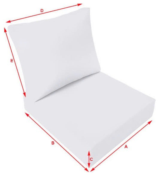 |COVER ONLY| Outdoor Pipe Trim Medium Deep Seat Backrest Pillow Slipcover AD108