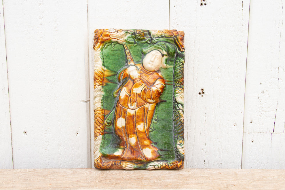 Chinese Sancai Glazed Terracota Tile