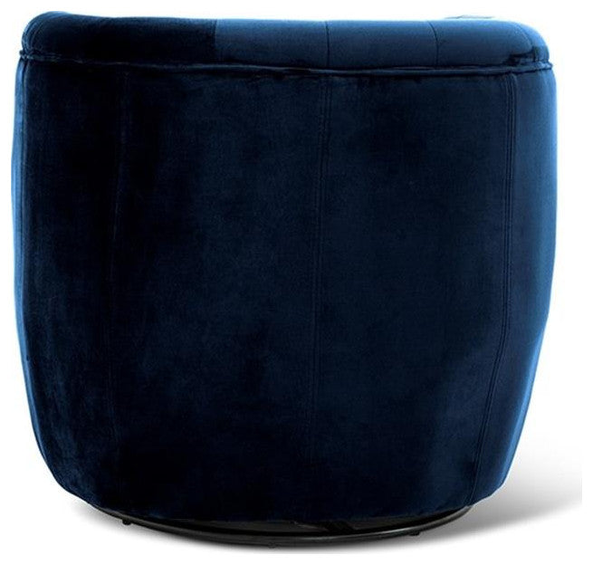 Home Square 2 Piece Swivel Velvet Accent Chair Set in Navy Blue