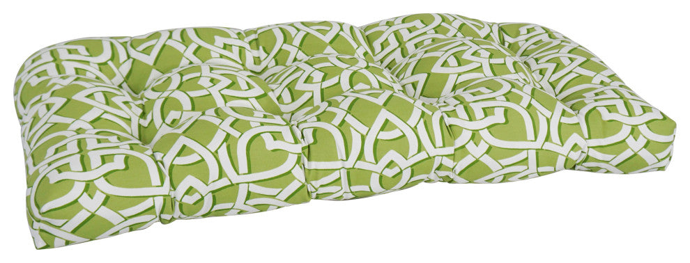 42"X19" U-Shaped Patterned Tufted Settee/Bench Cushion, Graystone Willow