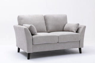 Damian Woven Fabric Loveseat, Light Gray