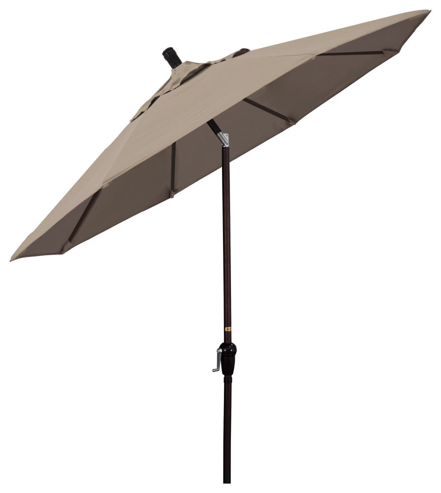 9' Aluminum Umbrella Auto Tilt Bronze, Taupe