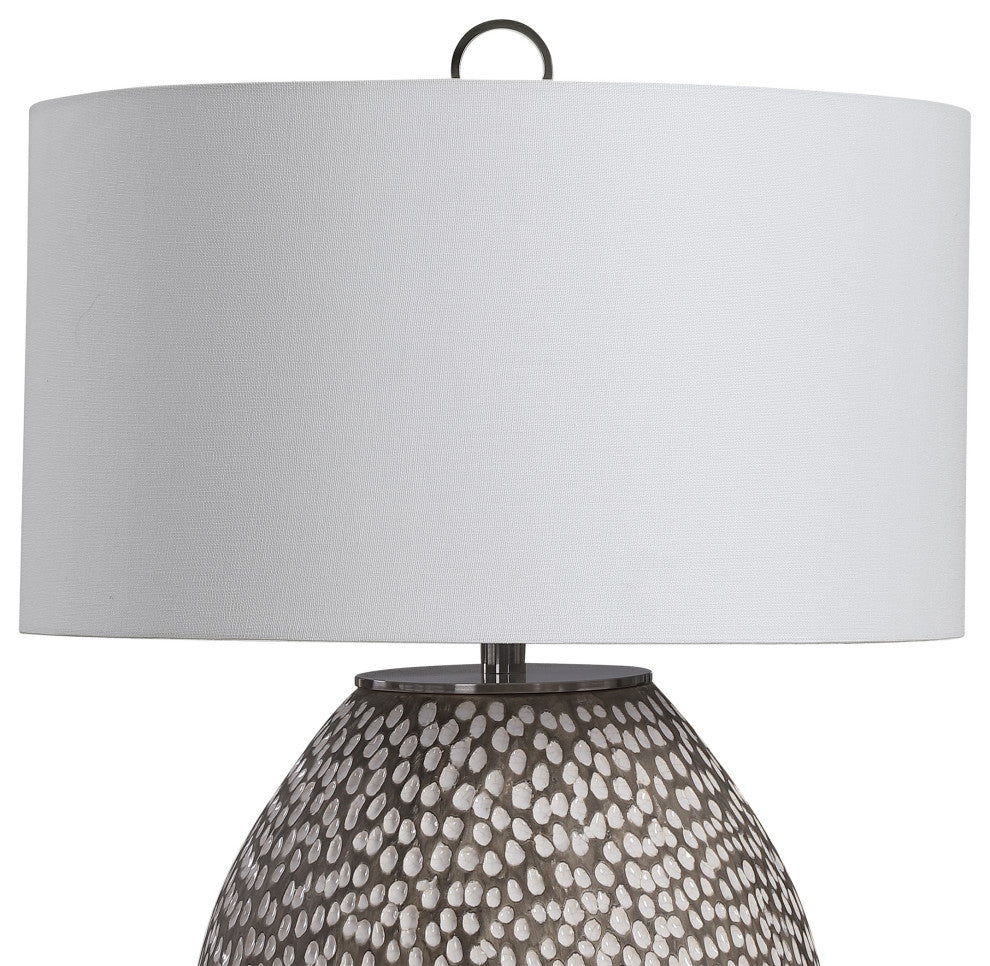 Uttermost Cyprien Gray White Table Lamp