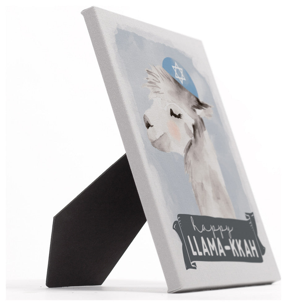 Happy Llama-kkah 8"x10" Easelback Canvas