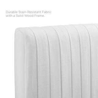 Peyton Performance Velvet Twin Platform Bed, White