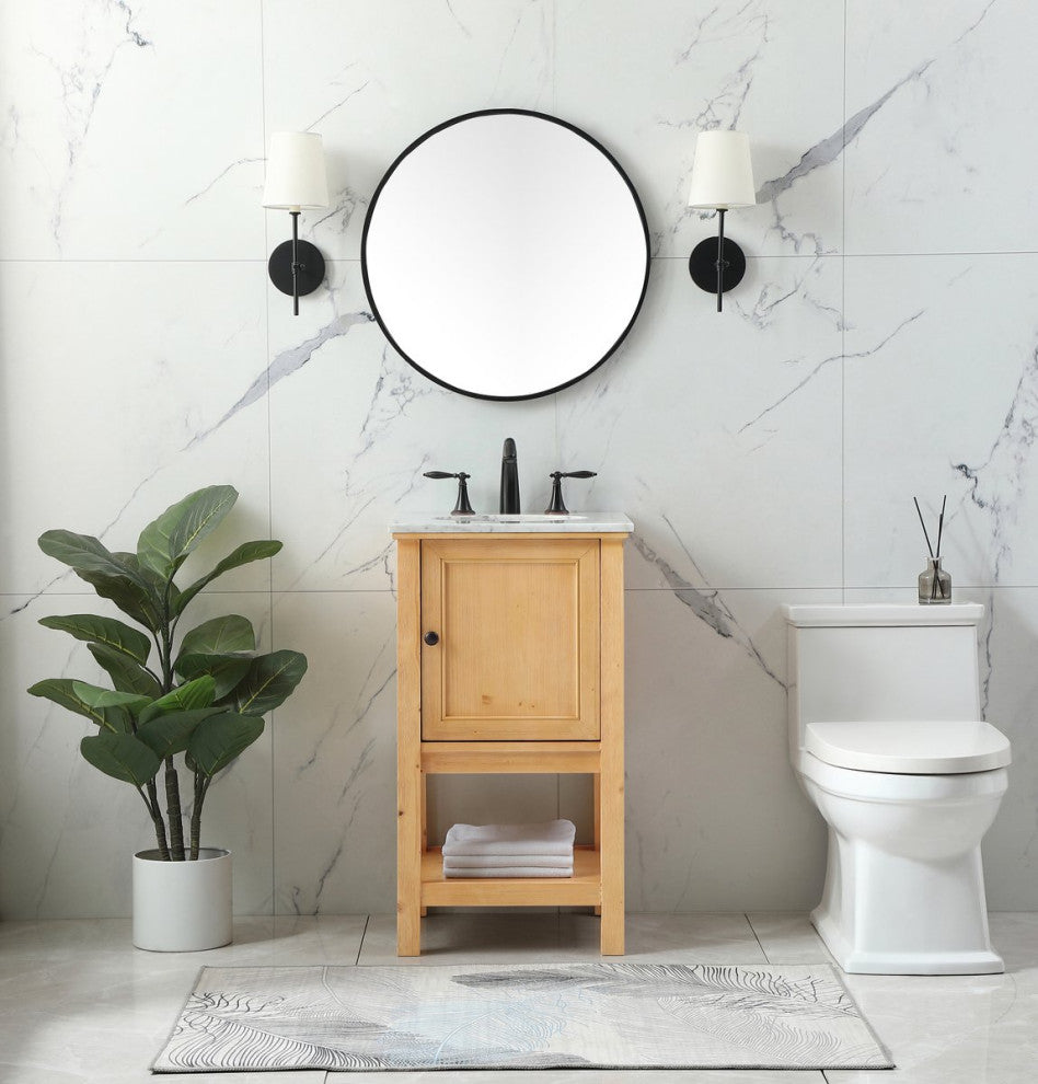 Matilda 19" Transitional Natural Wood-Light Bathroom Vanity