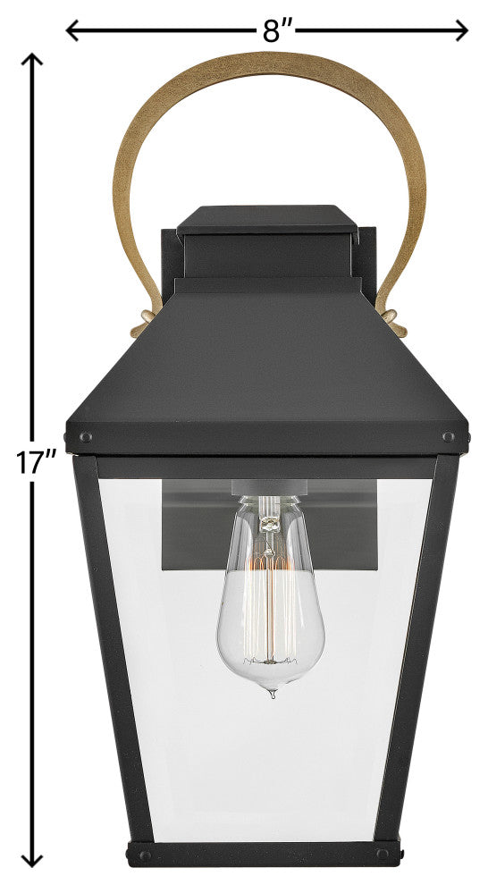 Hinkley Dawson Medium Wall Mount Lantern, Black