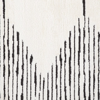 Monotone Moroccan White Power-Loom Area Rug 5' x 7'6"