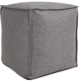 Stylish Panama Pouf, Gray Stone Fabric