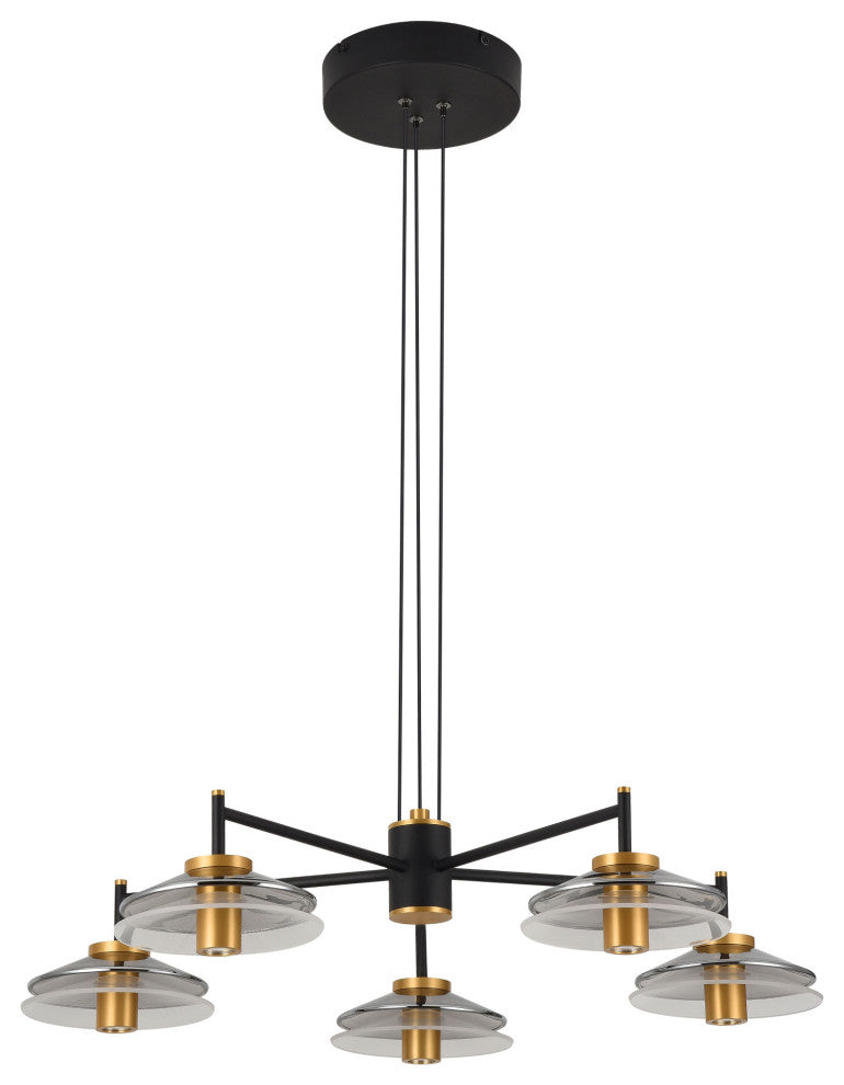 Verona 31" ETL Certified Integrated LED Height Adjustable Chandelier, Black