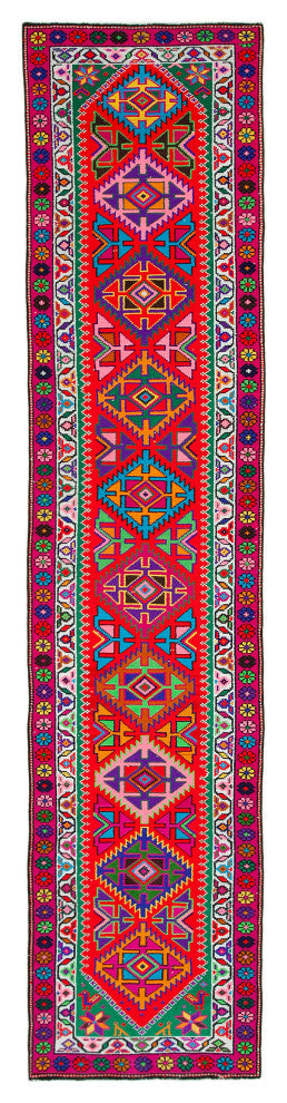 Rug N Carpet - Handmade Oriental 2' 8" x 12' 2" Tribal Runner Rug