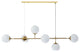 Ilbono | Nordic LED Pendant Light in the Shape of Glass Ball for Dining Room, Gold, Milky Glass, Cool Light